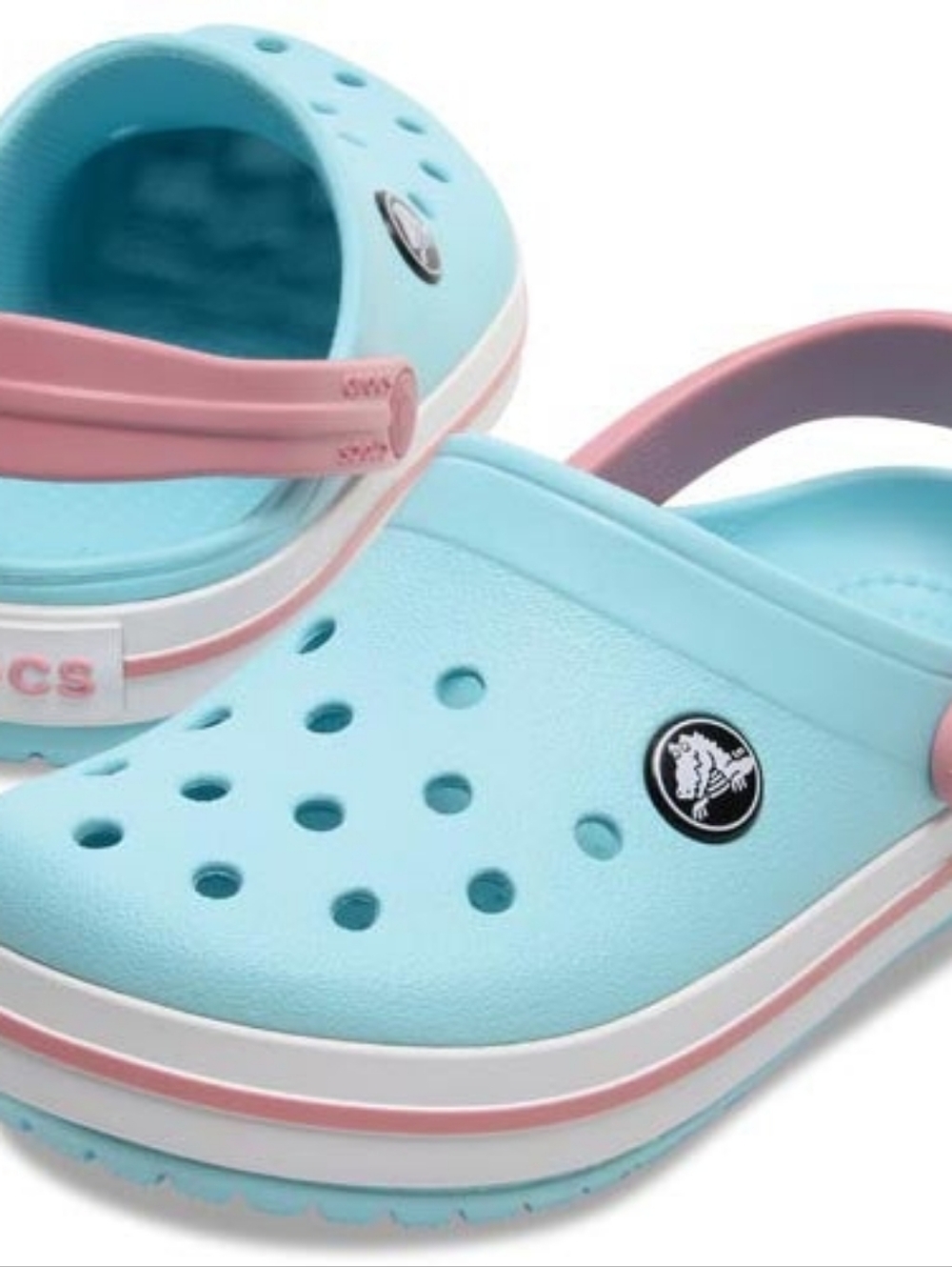 Like New CROCS Crocband Clog Kids – Rare Ice Blue/White Color – Size C5 - Picture 7 of 9
